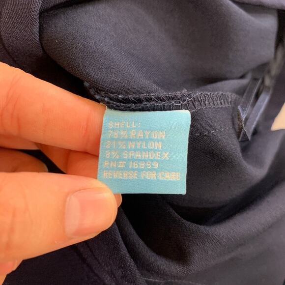 J. Mclaughlin Pants Womens 6 Navy Stretch Skinny Tapered Ankle Side Zip Trousers - Picture 10 of 12